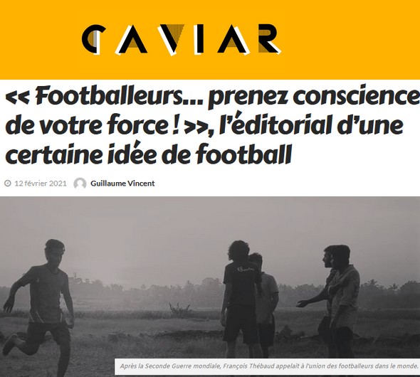 Le Miroir du Football dans Caviar Magazine